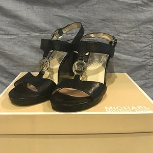 Michael Kors Holly T-Strap Glazed Leather Shoe